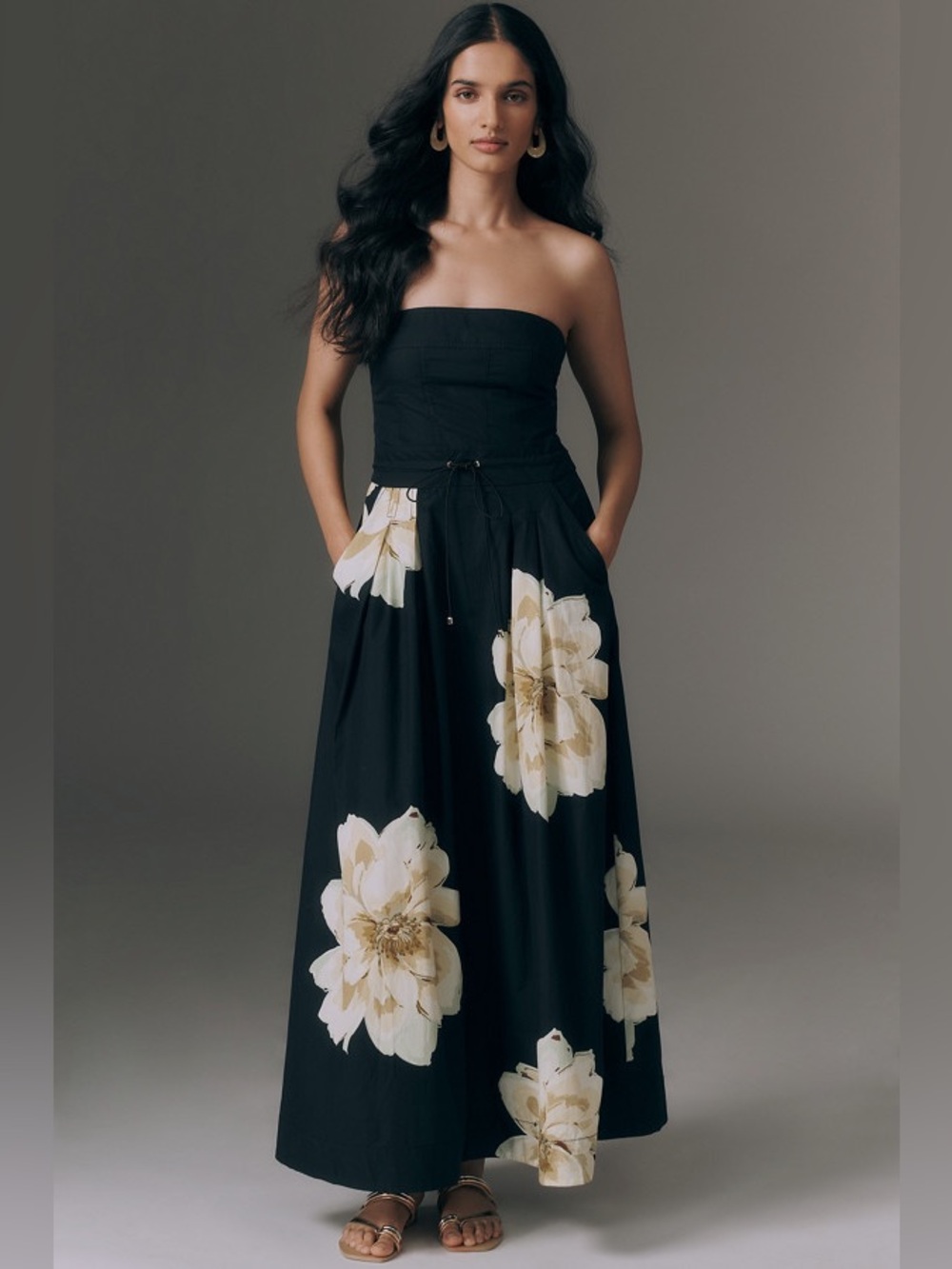 Anthropologie Maeve Strapless Waisted Maxi Dress Small - Picture 1 of 9